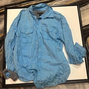 INC Light Blue Button-Up Shirt